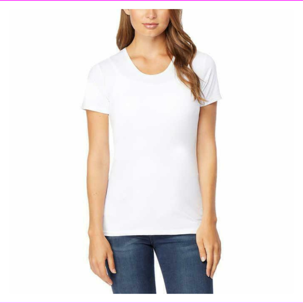 32 Degrees Cool Size XL Womens Short Sleeve Scoop Neck Tee White Stretch Comfort